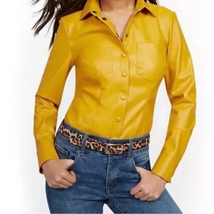 A classic reinvented in soft faux leather.